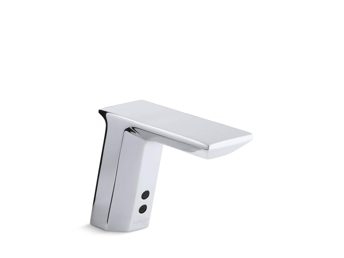 KOHLER K-13468-VS Geometric Touchless Single-Hole Lavatory Faucet With Insight Sensor Technology And Temperature Mixer, Ac-Powered, 0.5 Gpm - Vibrant Stainless