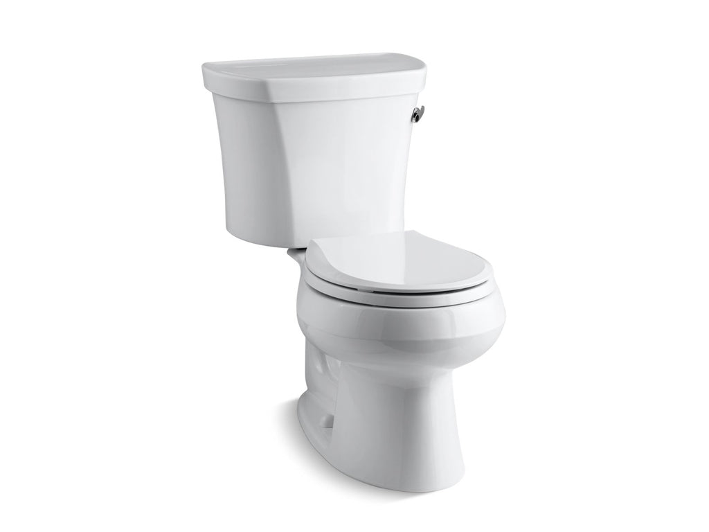 KOHLER K-3947-RA-96 Wellworth Two-Piece Round-Front Toilet, 1.28 Gpf - Biscuit