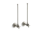KOHLER K-7605-P-BN Pair 3/8" Npt Angle Supplies With Stop, Cross Handle And Annealed Vertical Tube - Vibrant Brushed Nickel