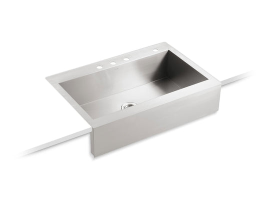 KOHLER K-3942-4-NA Vault 35-3/4" Top-Mount Single-Bowl Farmhouse Kitchen Sink