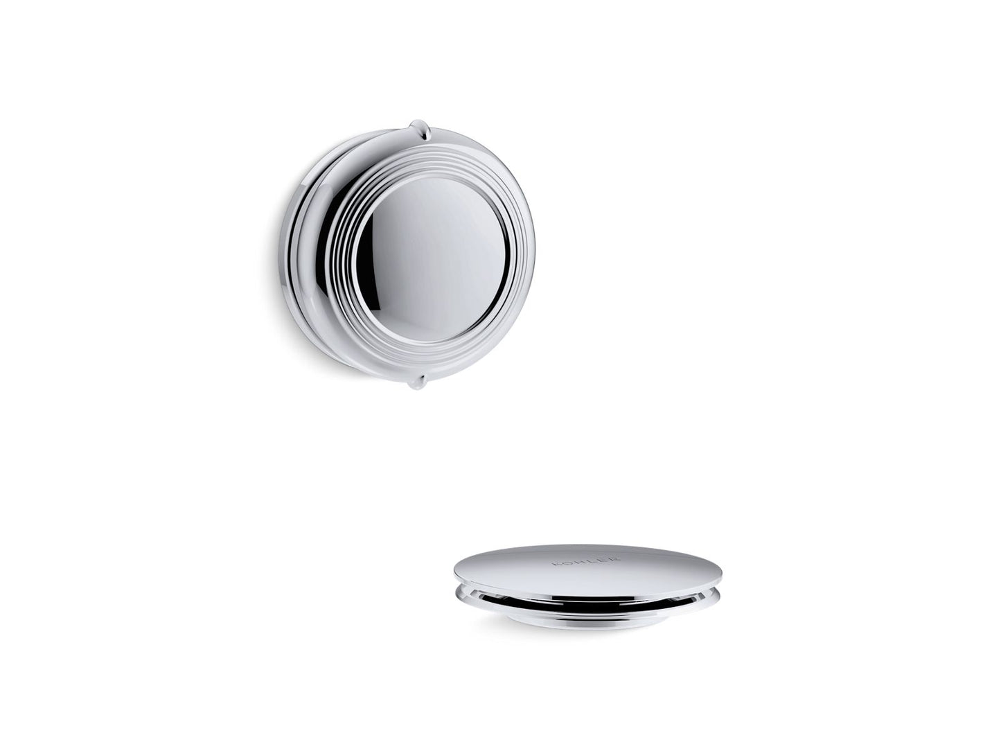 KOHLER K-T37393-CP Pureflo Traditional Rotary-Turn Bath Drain Trim In Polished Chrome