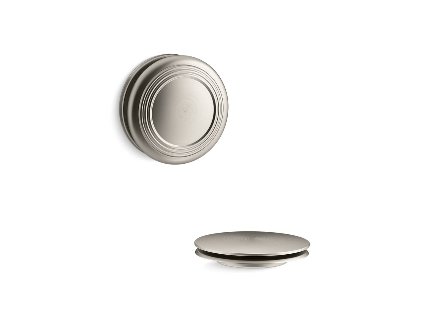 KOHLER K-T37396-BN Pureflo Traditional Push-Button Bath Drain Trim In Vibrant Brushed Nickel