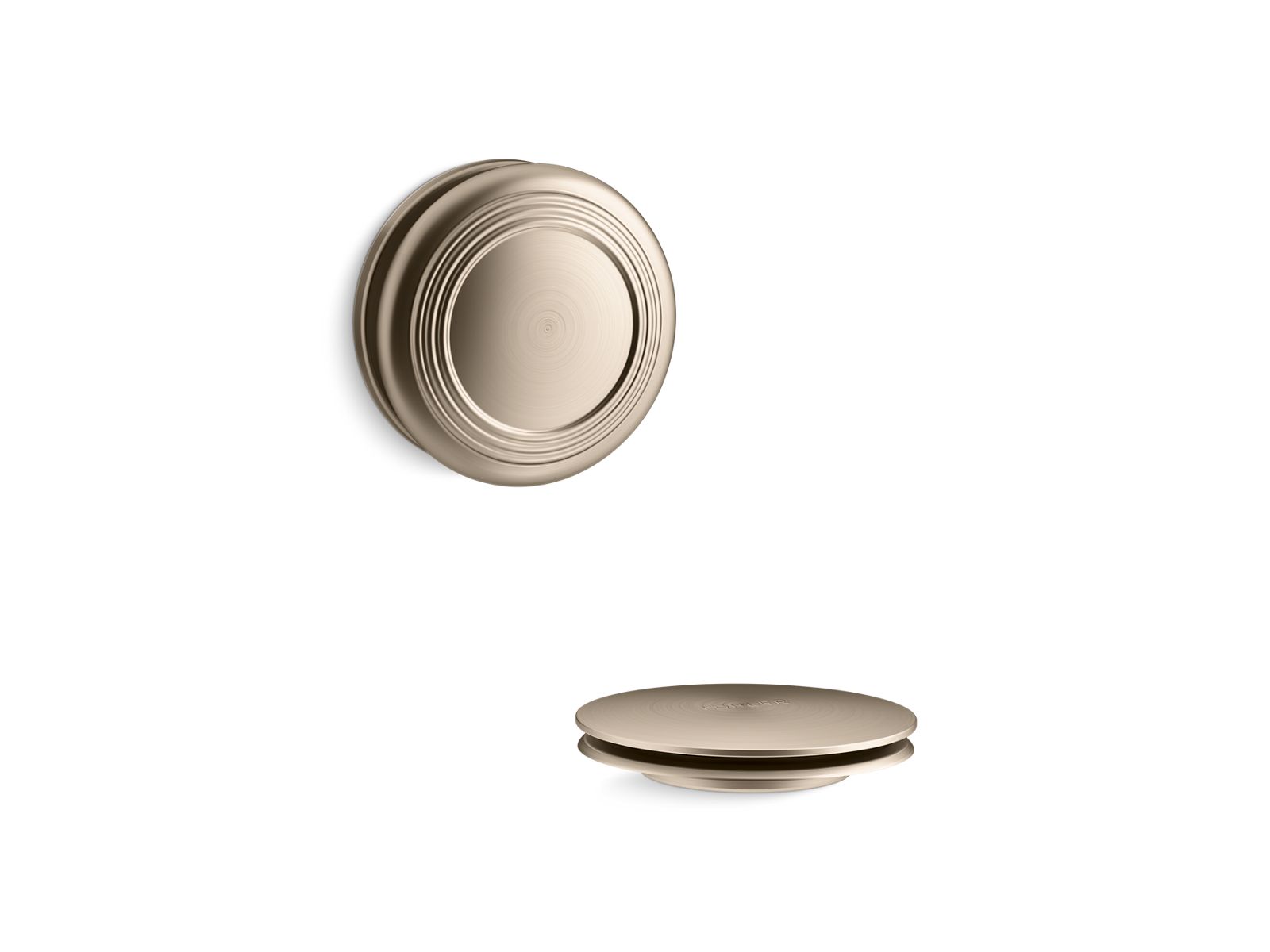 KOHLER K-T37396-BV Pureflo Traditional Push-Button Bath Drain Trim - Vibrant Brushed Bronze