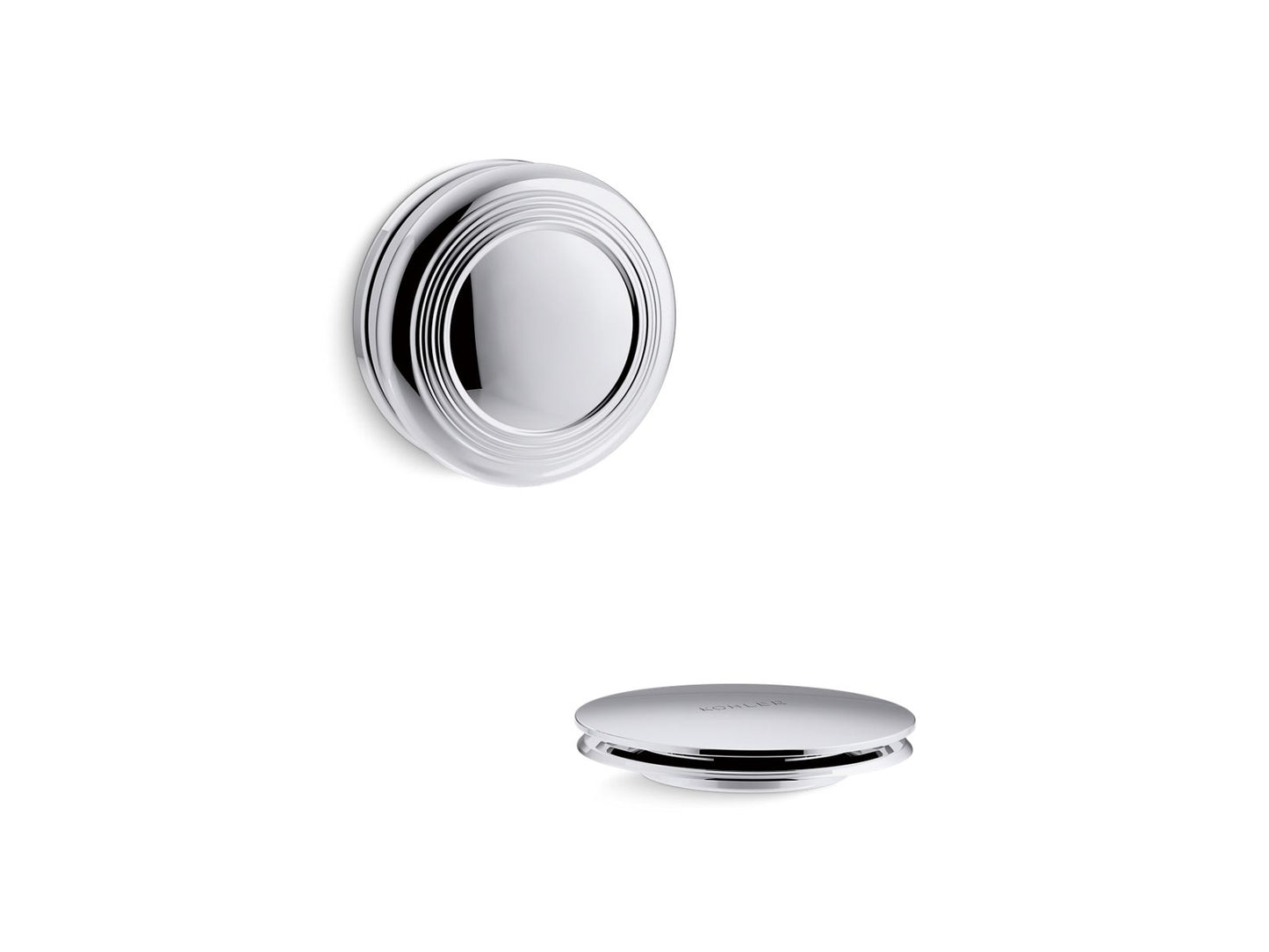 KOHLER K-T37396-CP Pureflo Traditional Push-Button Bath Drain Trim In Polished Chrome