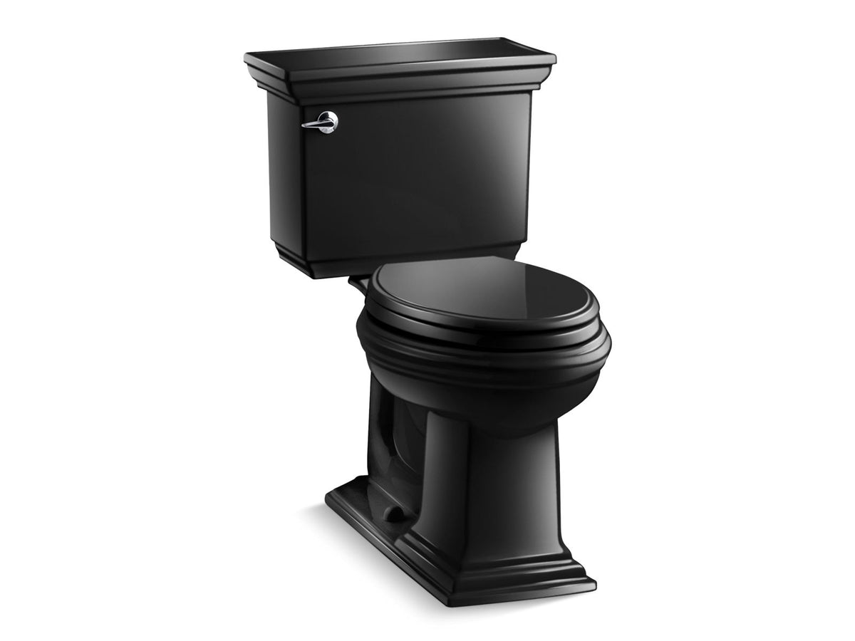 KOHLER K-3819-7 Memoirs Stately Two-Piece Elongated Toilet, 1.6 Gpf In Black Black