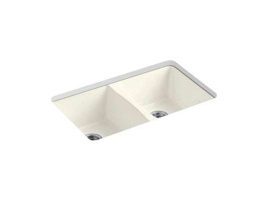 KOHLER K-5873-5U-96 Deerfield 33" Undermount Double-Bowl Kitchen Sink In Biscuit