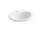 KOHLER K-2196-1-7 Pennington 20-1/4" Oval Drop-In Bathroom Sink - Black Black