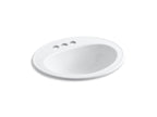 KOHLER K-2196-4-0 Pennington 20-1/4" Oval Drop-In Bathroom Sink - White
