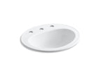 KOHLER K-2196-8-96 Pennington 20-1/4" Oval Drop-In Bathroom Sink - Biscuit