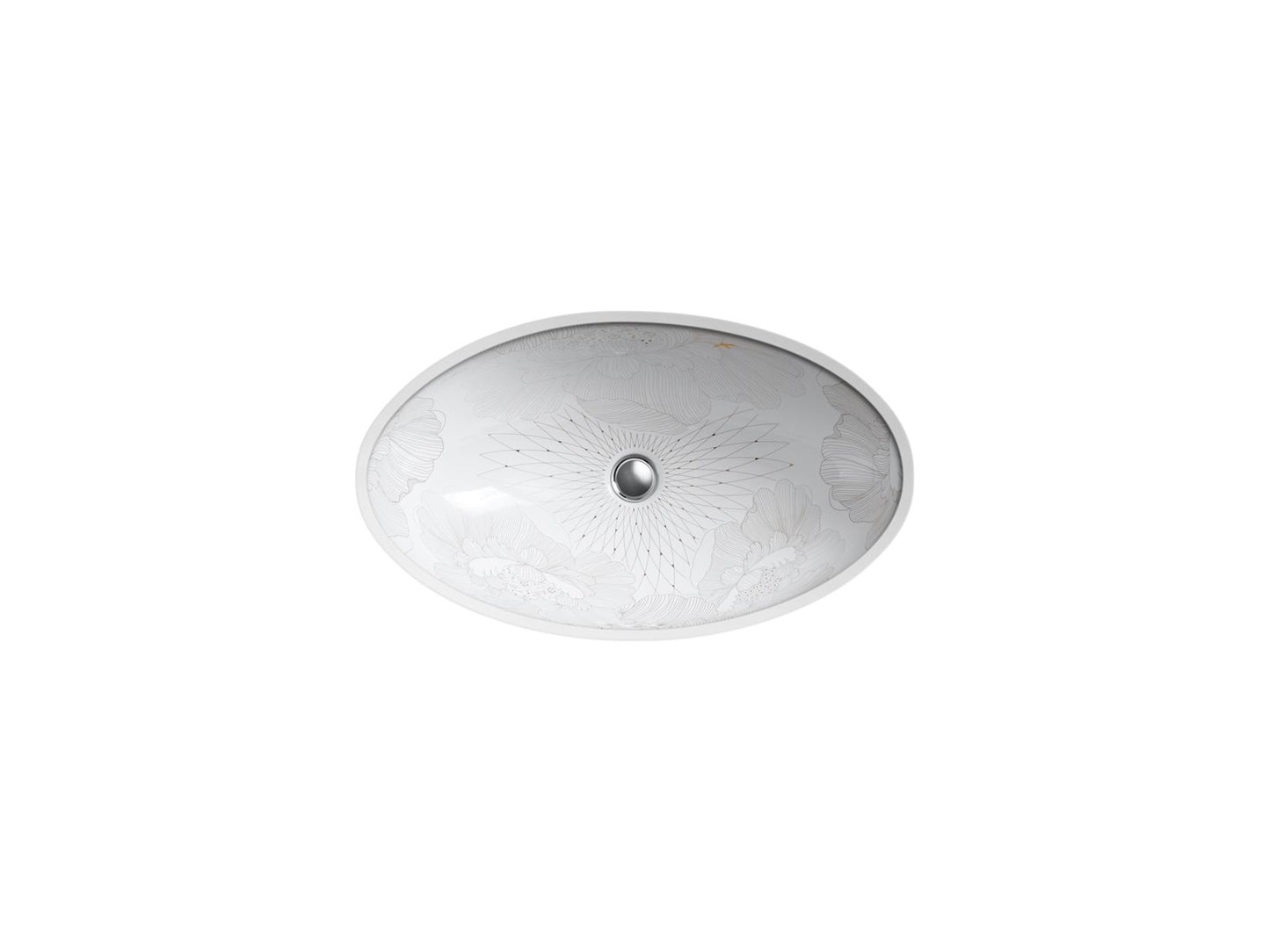 KOHLER K-14273-SMC-0 Empress Bouquet Vintage 24" oval undermount bathroom sink - Empress Bouquet