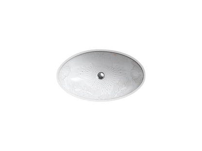 KOHLER K-14273-SMC-0 Empress Bouquet Vintage 24" oval undermount bathroom sink - Empress Bouquet