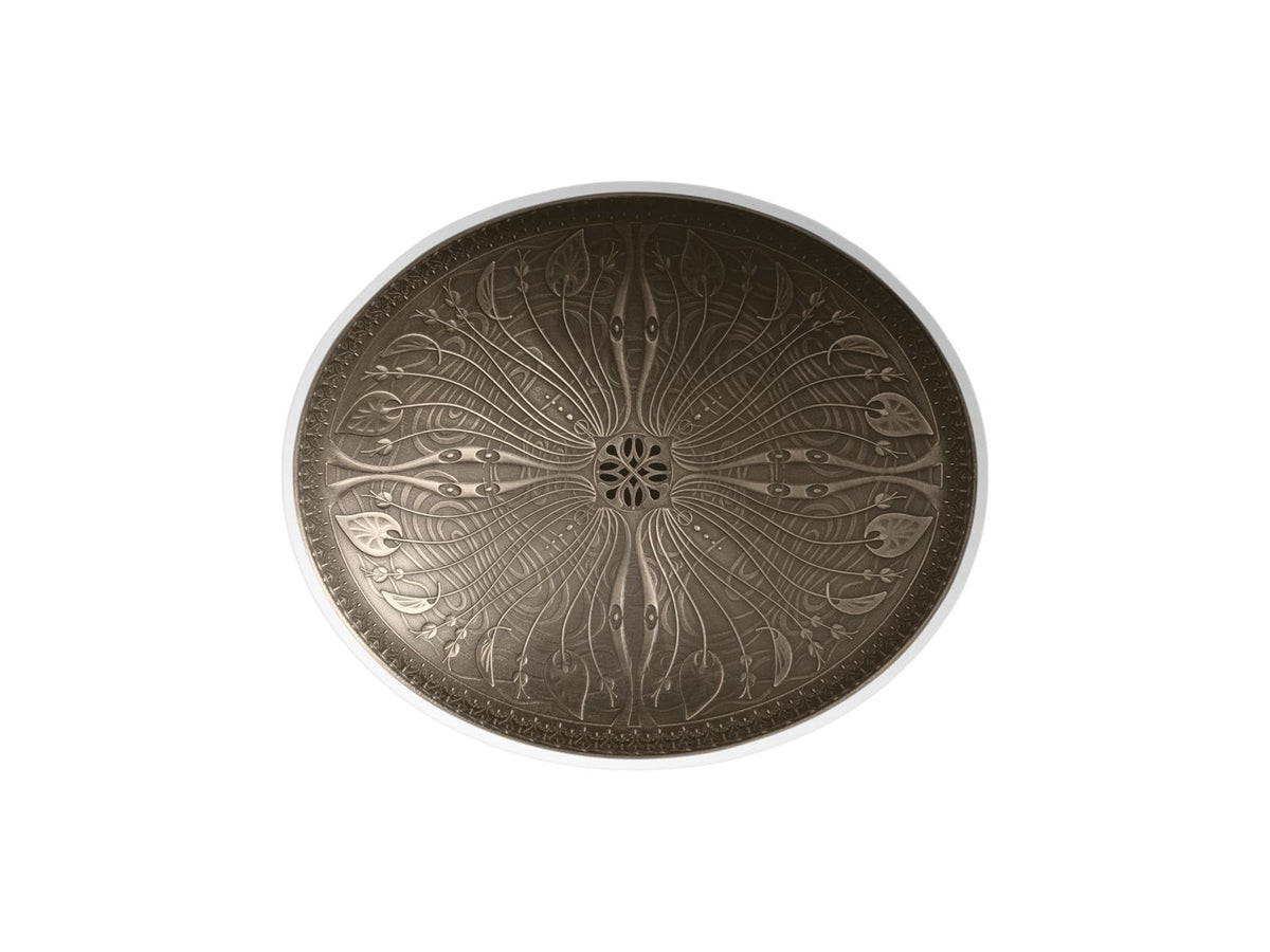 KOHLER K-14297-MP1 Lilies Lore 17-1/2" Oval Undermount Bathroom Sink, No Overflow - Medium Patina