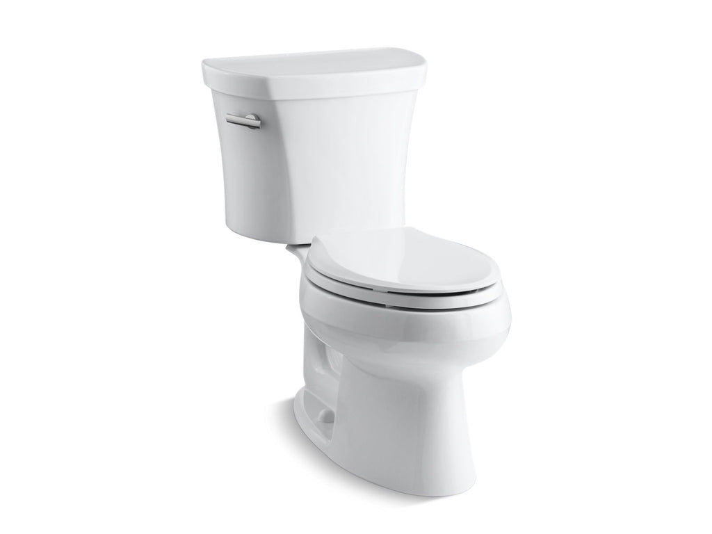 KOHLER K-3948-7 Wellworth Two-Piece Elongated Toilet, 1.28 Gpf - Black Black