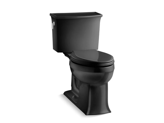 KOHLER K-3551-7 Archer Two-Piece Elongated Toilet, 1.28 Gpf In Black Black