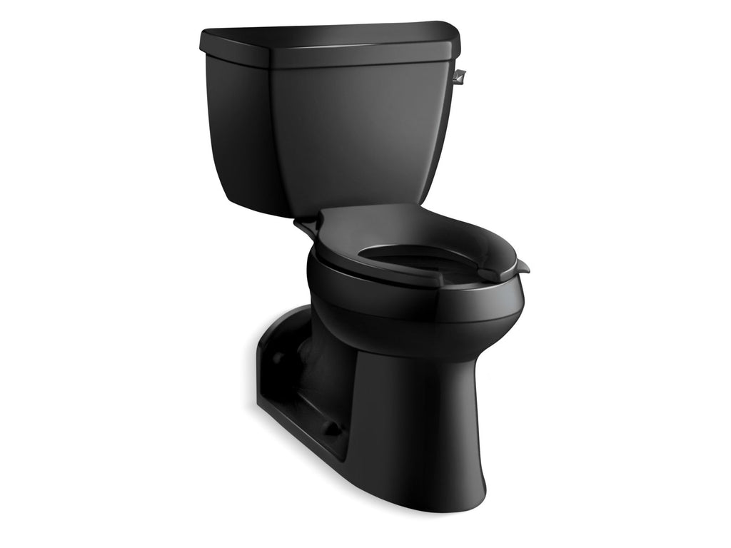 KOHLER K-3578-RA-7 Barrington Two-Piece Elongated Toilet, 1.0 Gpf - Black Black