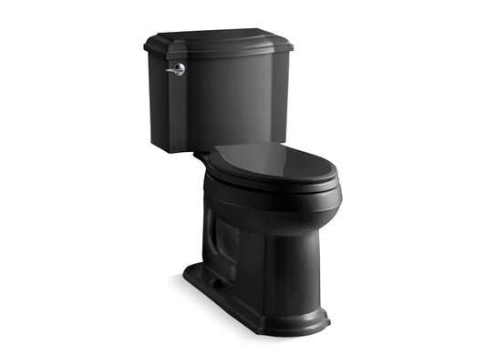 KOHLER K-3837-7 Devonshire Two-Piece Elongated Toilet, 1.28 Gpf In Black Black