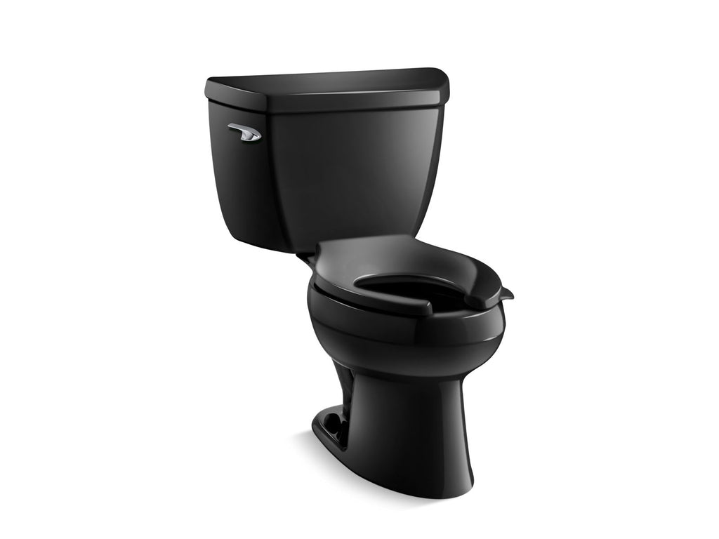 KOHLER K-3531-7 Wellworth Classic Two-Piece Elongated Toilet, 1.0 Gpf - Black Black
