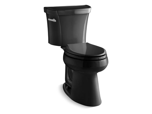 KOHLER K-3889-7 Highline Two-Piece Elongated Toilet, 1.28 Gpf In Black Black