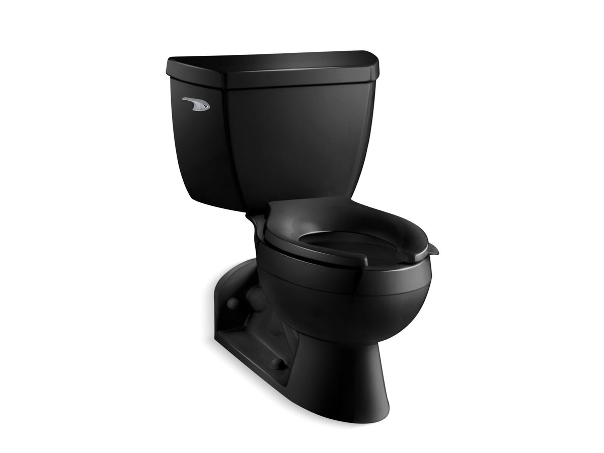 KOHLER K-3652-7 Barrington Two-Piece Elongated Toilet, 1.0 Gpf - Black Black