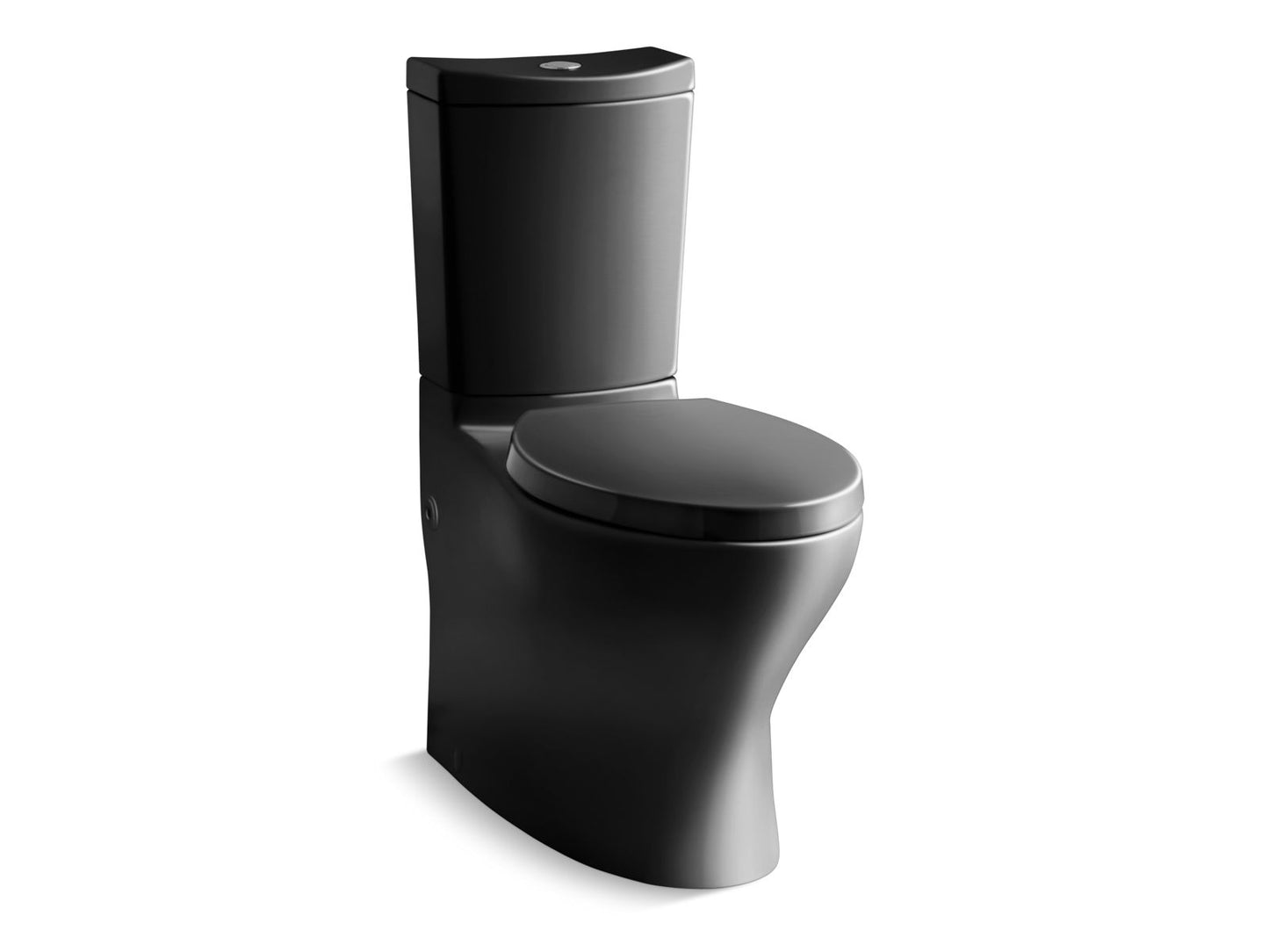 KOHLER K-6355-7 Persuade Curv Two-Piece Elongated Toilet With Skirted Trapway, Dual-Flush In Black Black