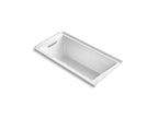 KOHLER K-1121-LW-0 Underscore 60" X 30" Alcove Bath With Bask Heated Surface, Left Drain - White