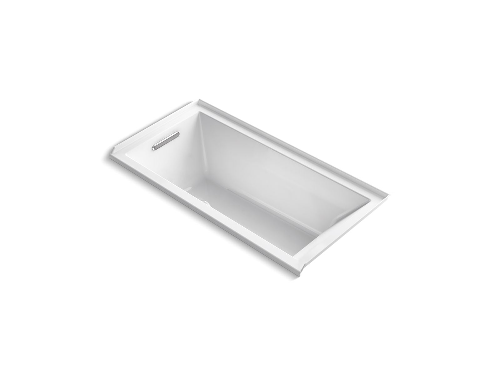 KOHLER K-1121-LW-0 Underscore 60" X 30" Alcove Bath With Bask Heated Surface, Left Drain - White