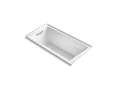 KOHLER K-1121-LW-7 Underscore 60" x 30" alcove bath with Bask heated surface, left drain - Black Black