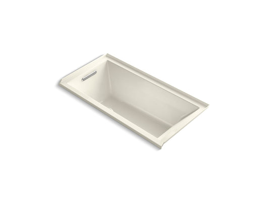 KOHLER K-1121-LW-96 Underscore 60" X 30" Alcove Bath With Bask Heated Surface, Left Drain In Biscuit