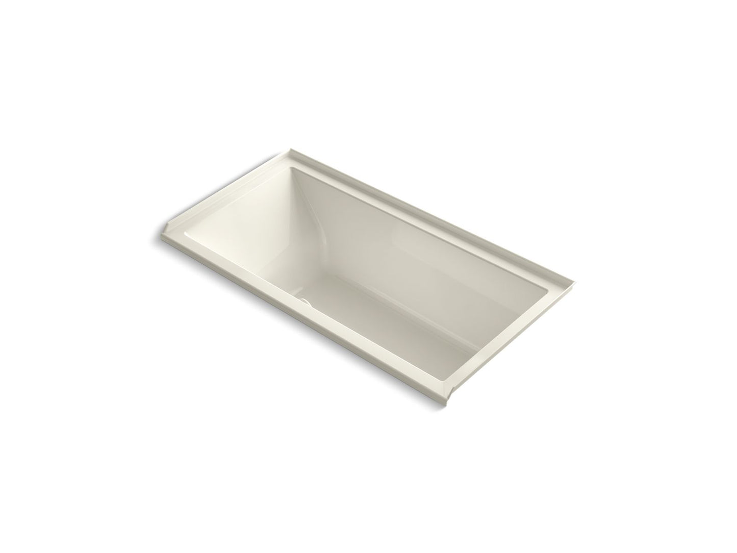 KOHLER K-1121-RW-96 Underscore 60" X 30" Alcove Bath With Bask Heated Surface, Right Drain In Biscuit