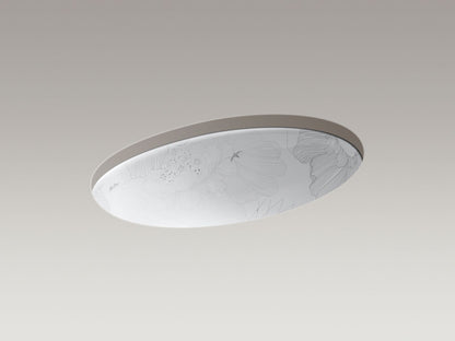 KOHLER K-14273-SMC-0 Empress Bouquet Vintage 24" oval undermount bathroom sink - Empress Bouquet