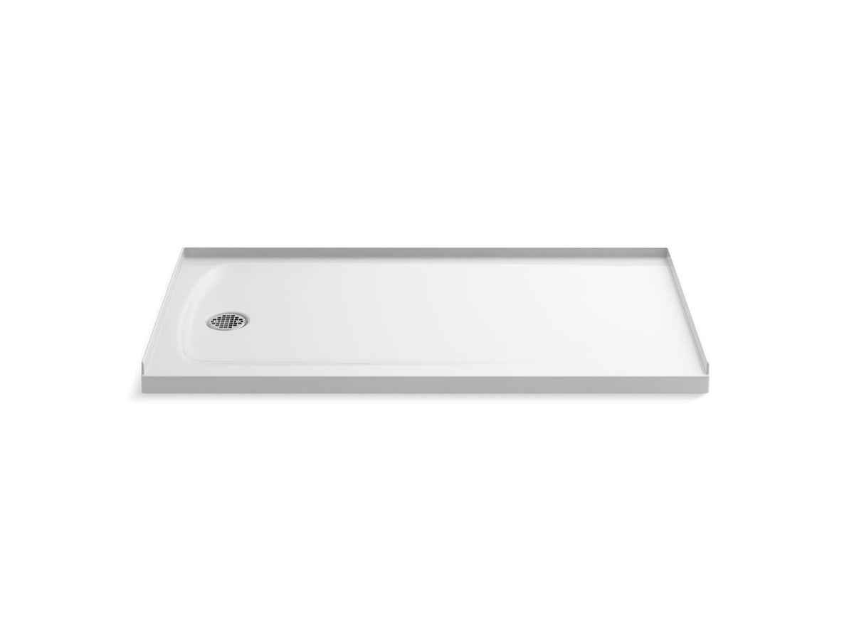 KOHLER K-1937-0 Ballast 60" X 32" Alcove Shower Base, Left Drain - White