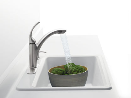 KOHLER K-5871-4A2-0 Riverby 33" top-mount single-bowl workstation kitchen sink - White