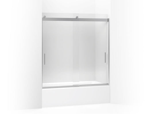 KOHLER K-706000-L-SH Levity 62" H Sliding Bath Door With 1/4"-Thick Glass In Bright Silver