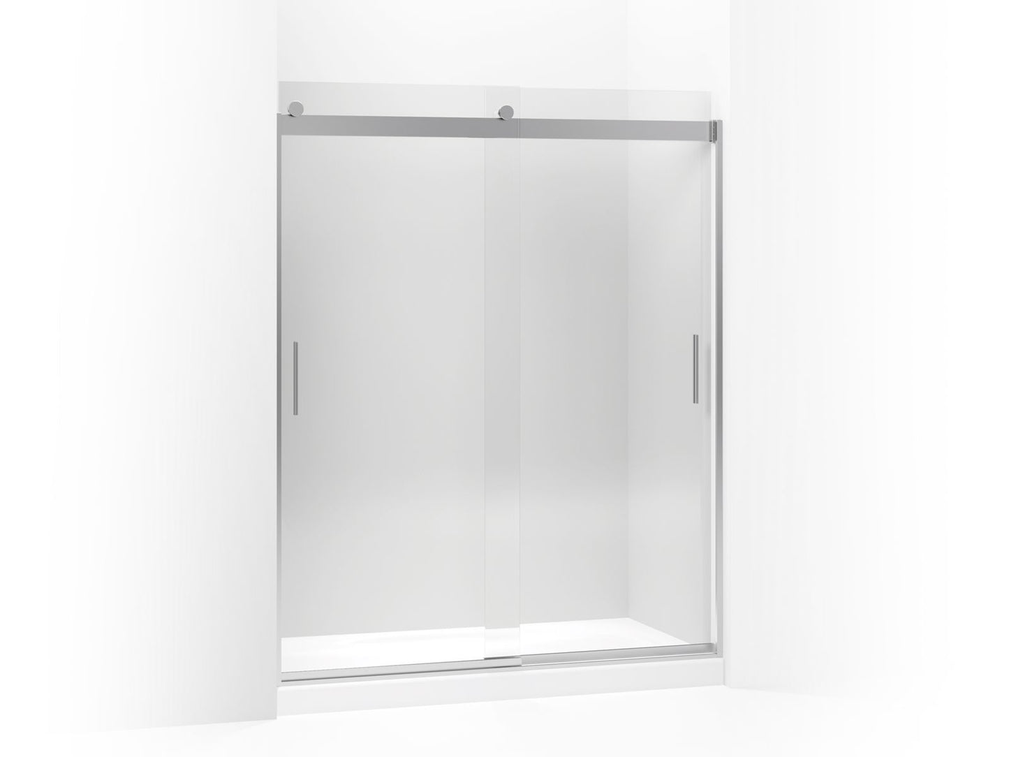 KOHLER K-706009-L-SH Levity Sliding Shower Door, 74" H X 56-5/8 - 59-5/8" W, With 1/4" Thick Crystal Clear Glass In Bright Silver