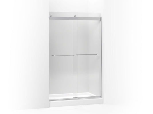 KOHLER K-706014-L-SH Levity Sliding Shower Door, 74" H X 44-5/8 - 47-5/8" W, With 1/4" Thick Crystal Clear Glass In Bright Silver