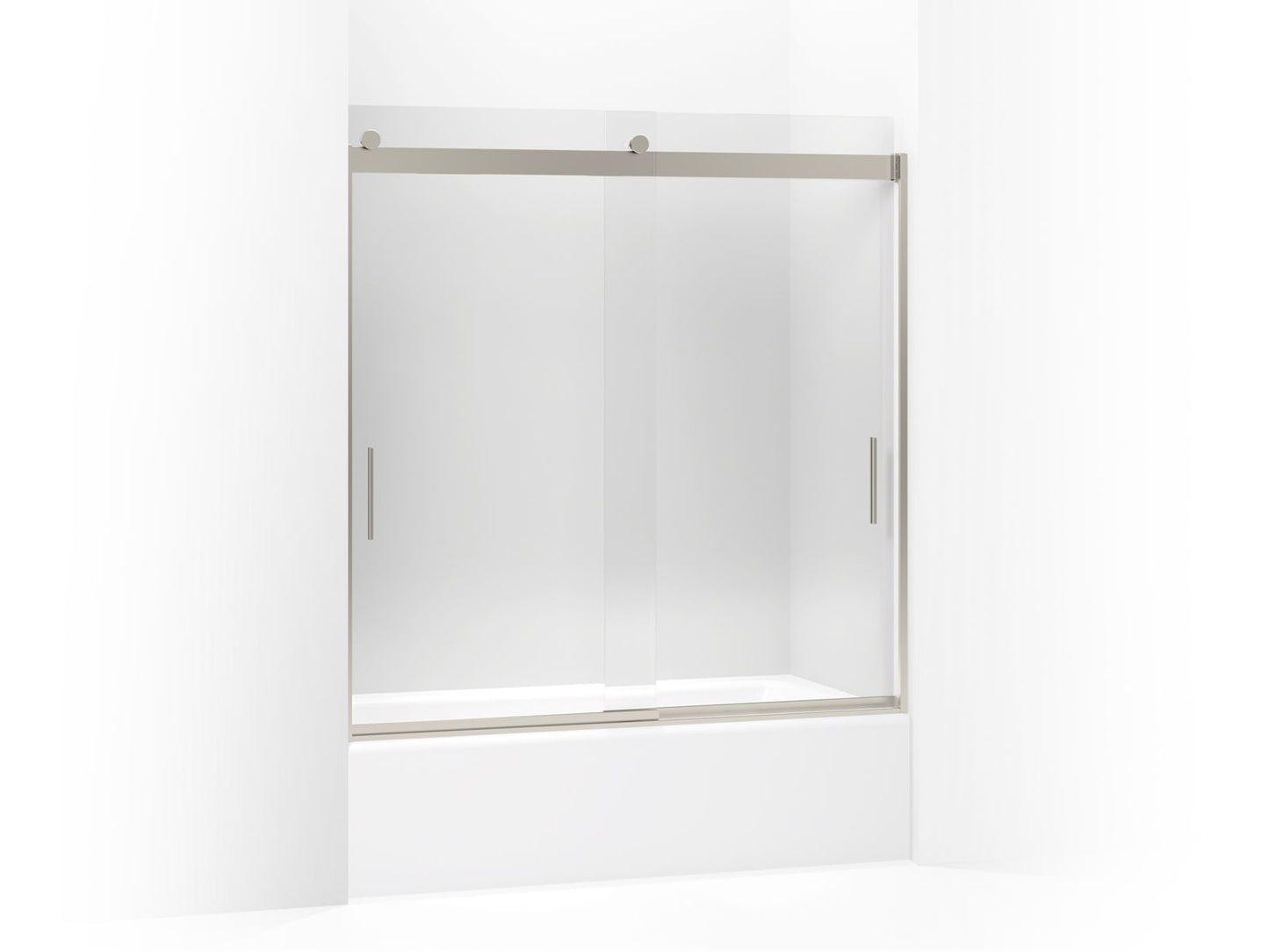 KOHLER K-706000-L-MX Levity 62" H Sliding Bath Door With 1/4"-Thick Glass In Matte Nickel