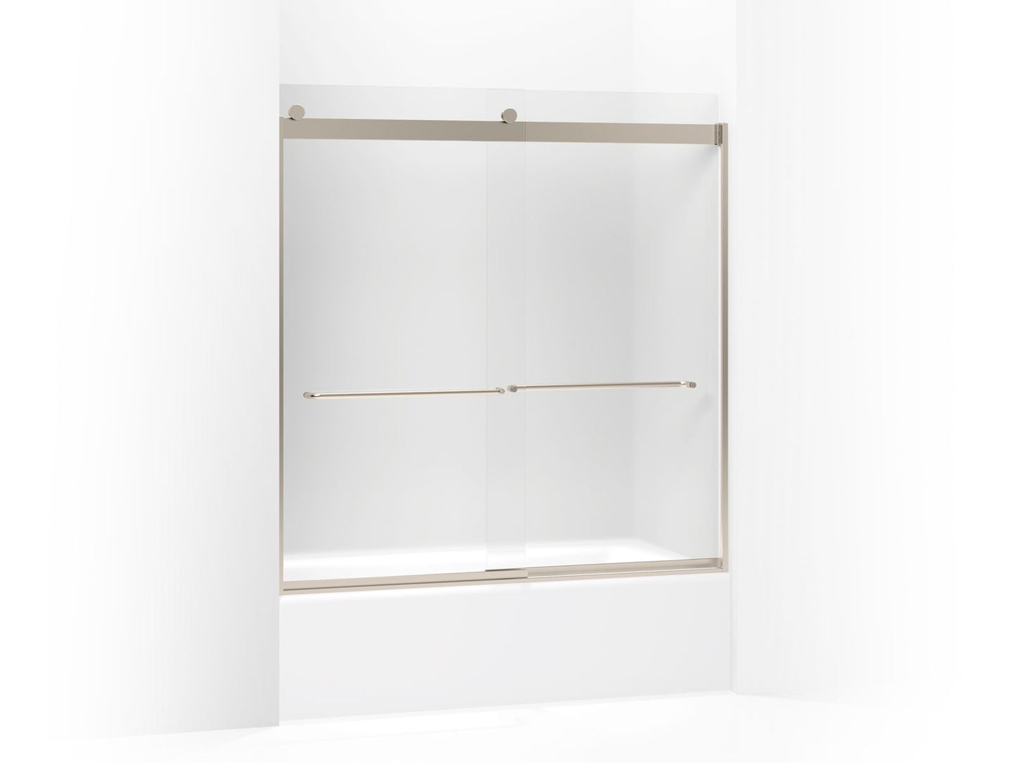 KOHLER K-706004-D3-ABV Levity Sliding Bath Door, 62" H X 56-5/8 - 59-5/8" W, With 1/4" Thick Frosted Glass In Anodized Brushed Bronze