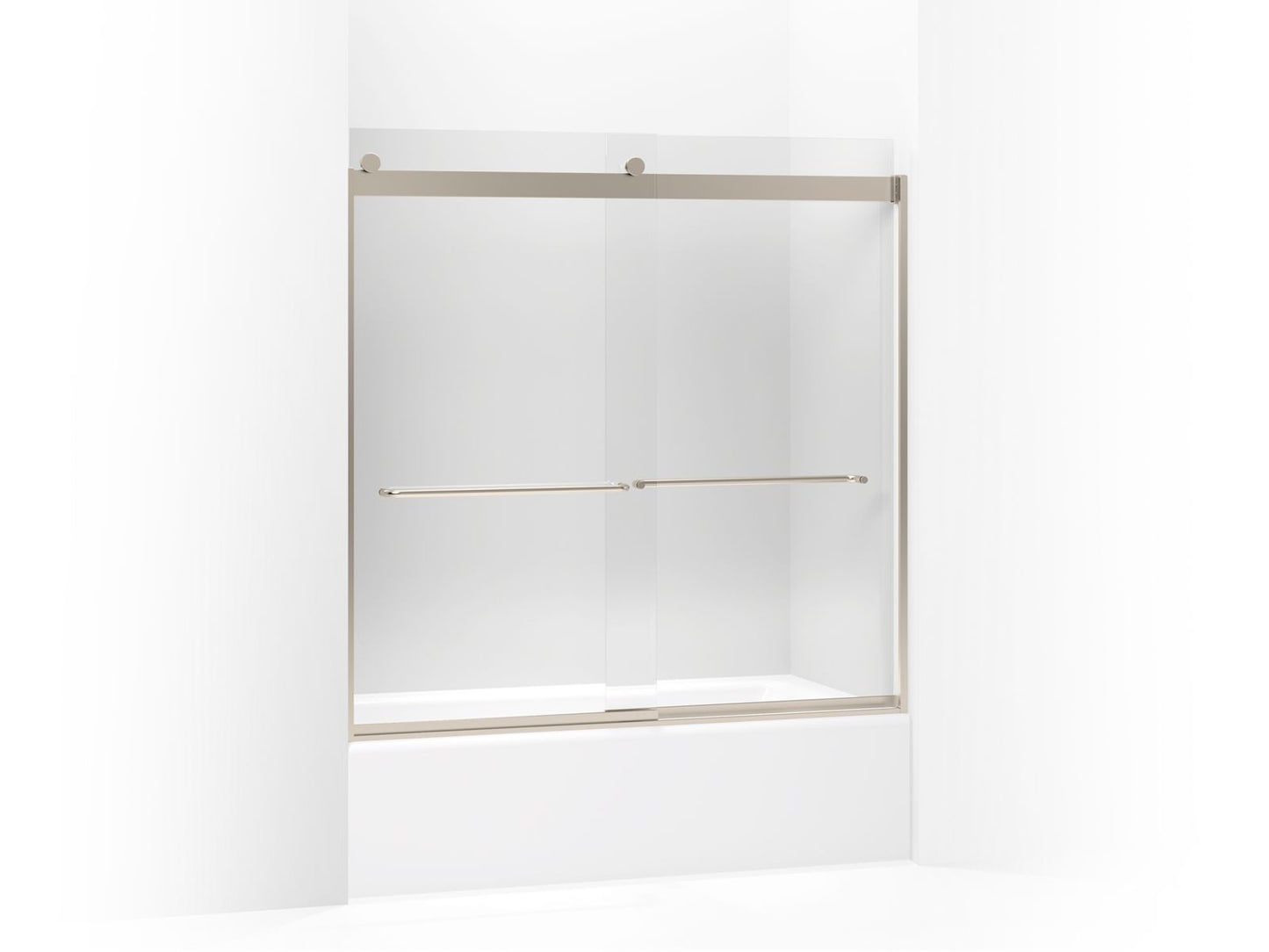 KOHLER K-706006-L-ABV Levity Sliding Bath Door, 59-3/4" H X 56-5/8 - 59-5/8" W, With 1/4" Thick Crystal Clear Glass In Anodized Brushed Bronze