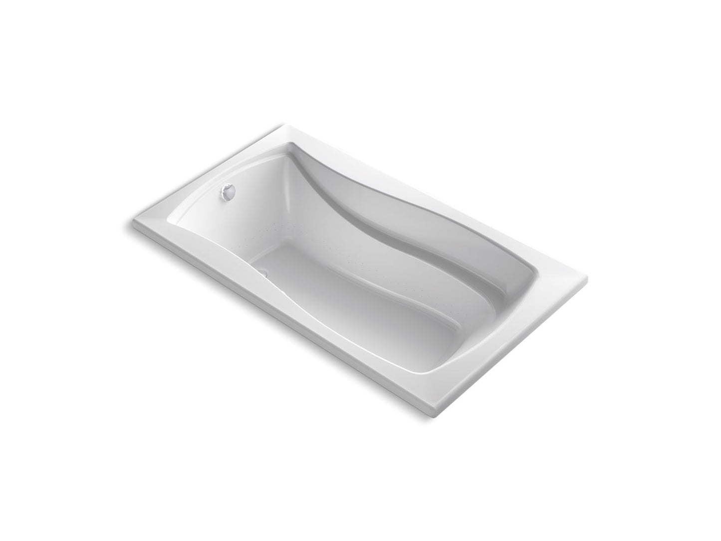 KOHLER K-1224-GHW-0 Mariposa 66" X 36" Drop-In Heated Bubblemassage Air Bath With Bask Heated Surface In White