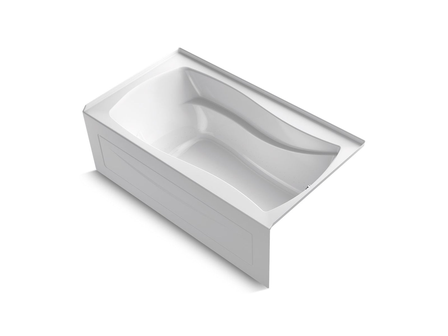 KOHLER K-1257-GHRAW-0 Mariposa 72" X 36" Alcove Heated Bubblemassage Air Bath With Bask Heated Surface, Right Drain In White