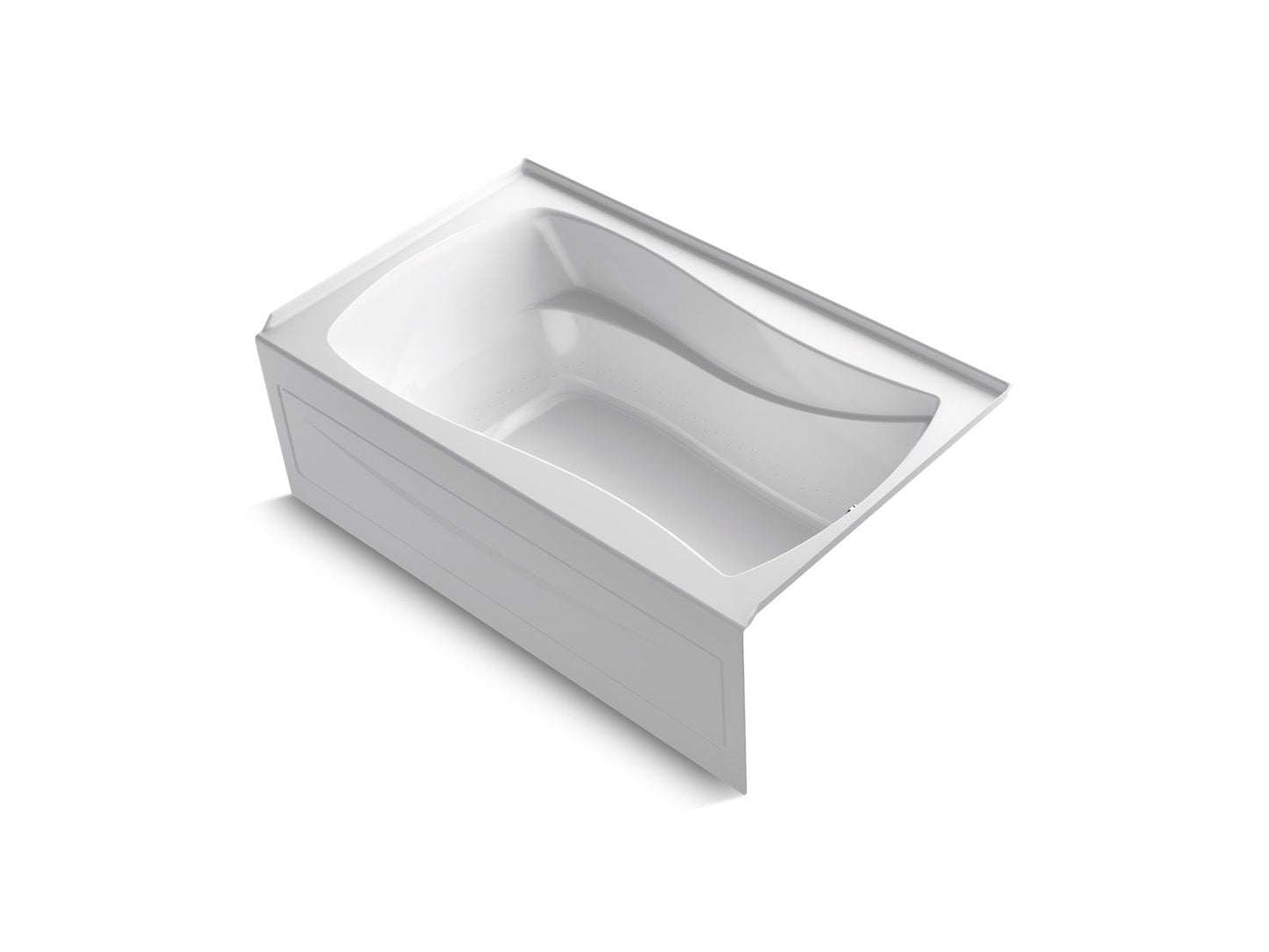 KOHLER K-1239-GHRAW-0 Mariposa 60" X 36" Alcove Heated Bubblemassage Air Bath With Bask Heated Surface, Right Drain In White