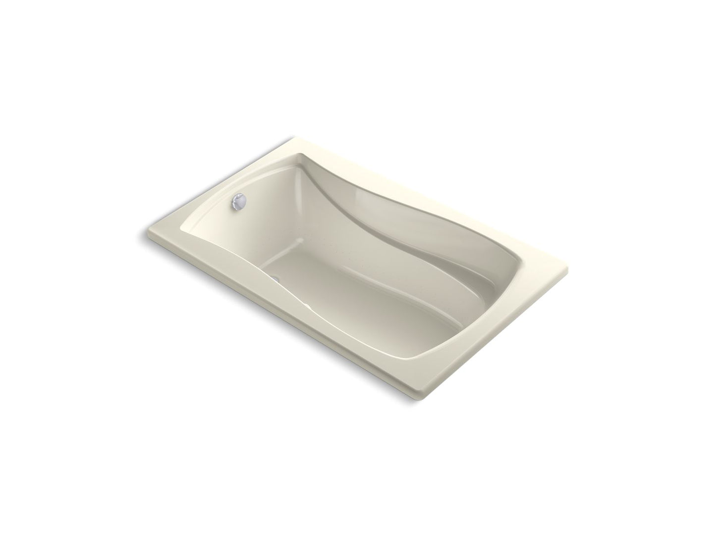 KOHLER K-1239-GHW-96 Mariposa 60" X 36" Drop-In Heated Bubblemassage Air Bath With Bask Heated Surface In Biscuit