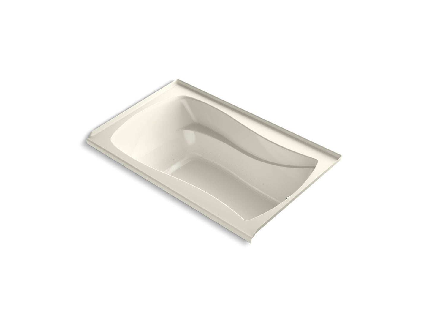 KOHLER K-1239-GHRW-96 Mariposa 60" X 36" Alcove Heated Bubblemassage Air Bath With Bask Heated Surface, Right Drain In Biscuit