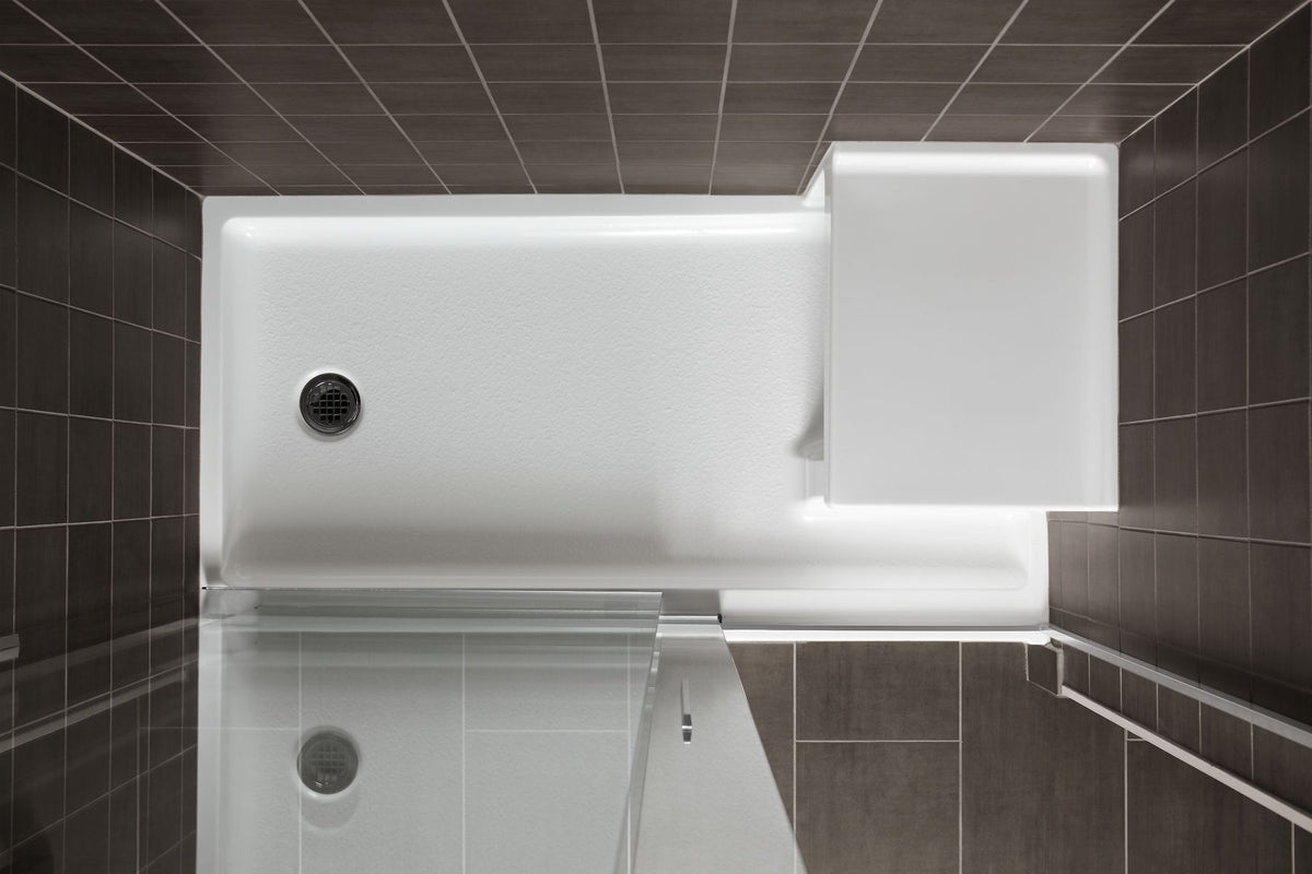 KOHLER K-1977-0 Tresham 60" X 32" Alcove Shower Base, Left Drain - White