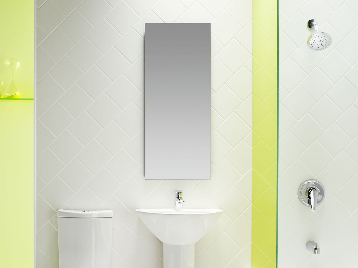 KOHLER K-2913-PG-SAA Catalan 15" W X 36-1/8" H Aluminum Single-Door Medicine Cabinet With 107 Degree Hinge - Satin Anodized Aluminum