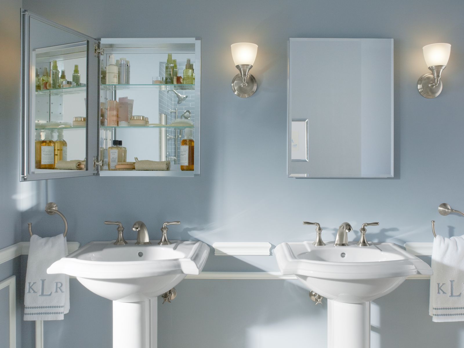 KOHLER K-CB-CLC2026FS 20" W X 26" H Aluminum Single-Door Medicine Cabinet With Mirrored Door, Beveled Edges