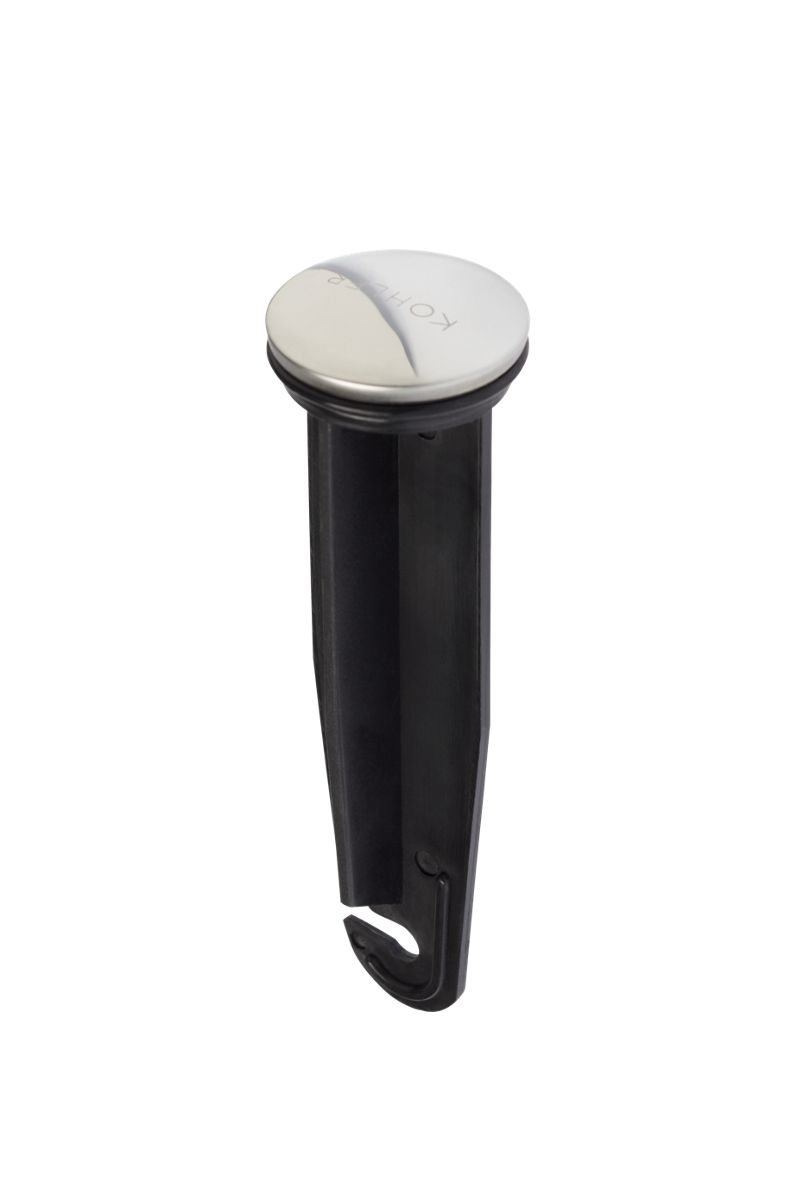 KOHLER Pop-Up Drain Stopper- Black Plastic - Polished Stainless, K-1187879-S