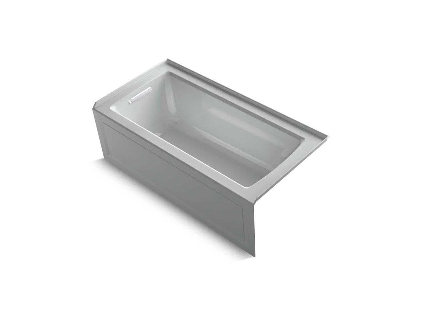 KOHLER K-1946-LAW-95 Archer 60" X 30" Alcove Bath With Bask Heated Surface, Alcove Left Drain In Ice Grey