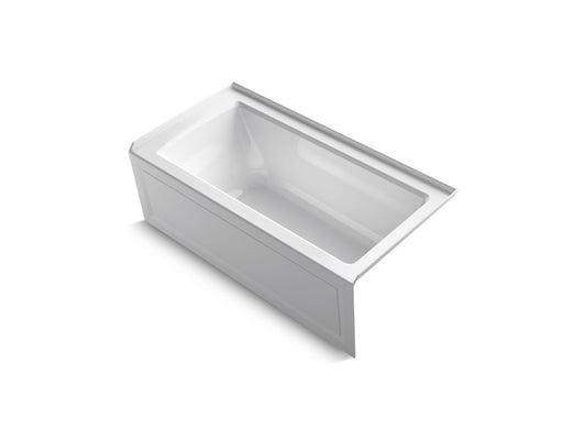 KOHLER K-1946-RAW-0 Archer 60" X 30" Alcove Bath With Bask Heated Surface, Right Drain In White