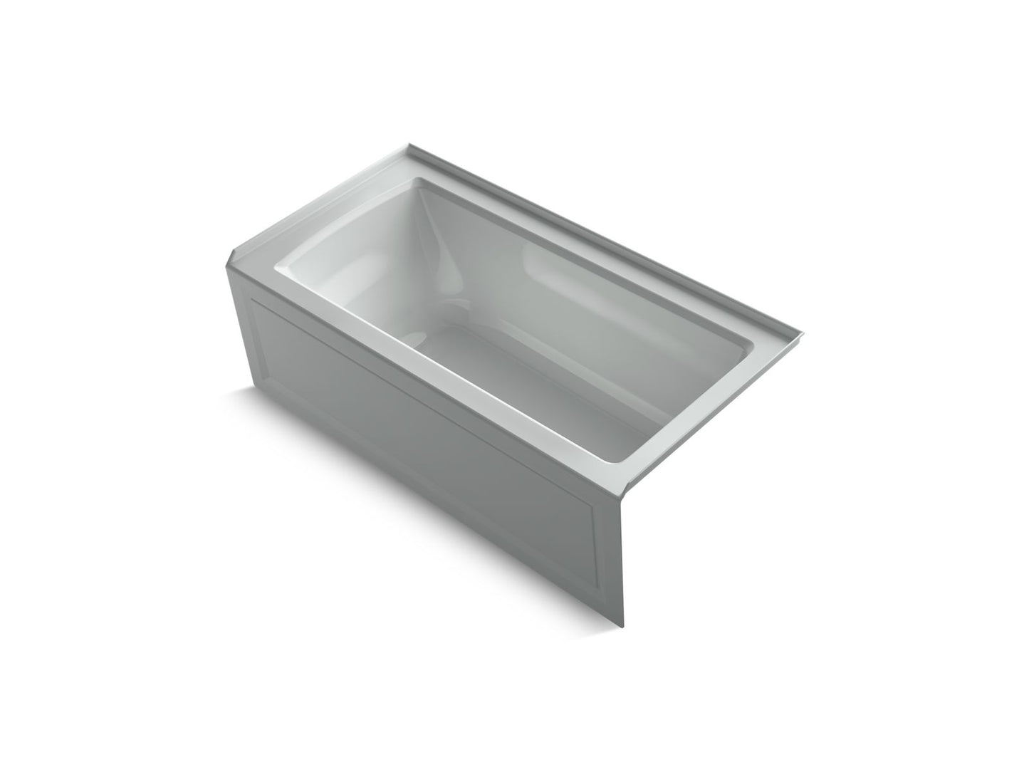 KOHLER K-1946-RAW-95 Archer 60" X 30" Alcove Bath With Bask Heated Surface, Right Drain In Ice Grey